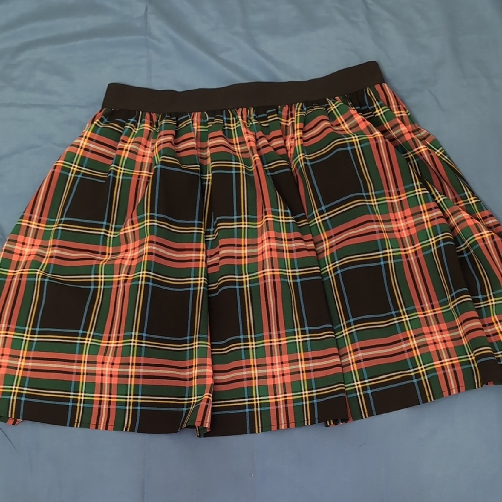 J. Crew Multicolor Plaid Skater Skirt